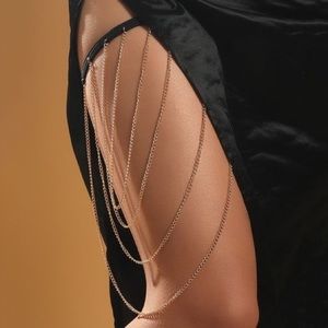 Sexy Silver Layered Chain Garter Belt Body Jewelry